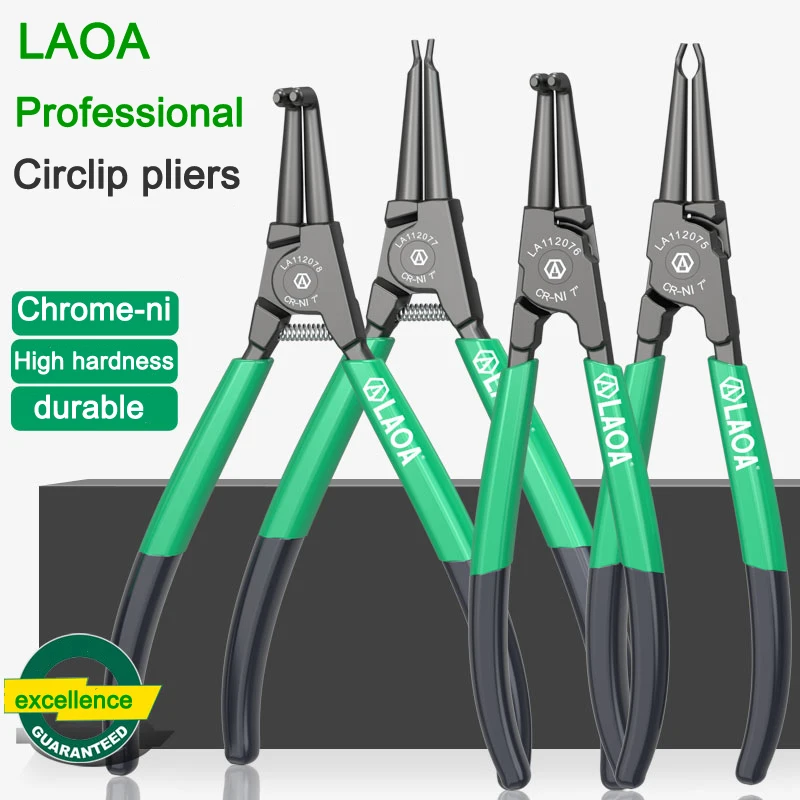 

LAOA Многофункциональные плоскогубцы для стопорных колец, внутренняя карта, внешняя карта, отверстие вала, плоскогубцы двойного назначения, удаление стопорного кольца