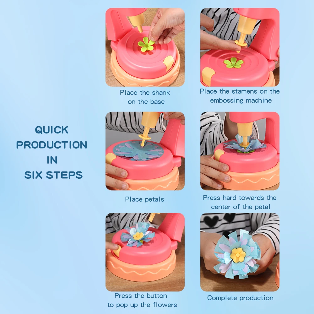 Buquês de flores brinquedos artesanais diy kits de artesanato brinquedos máquina de gravação brinquedos pai criança quebra-cabeça interativo brinquedos natal meninas presentes