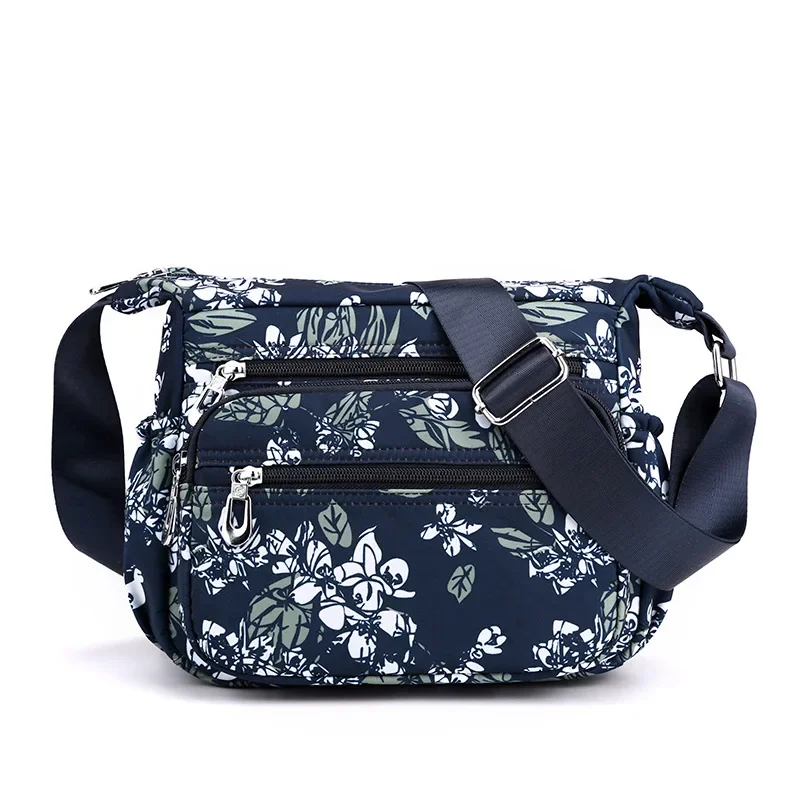 

Durable Nylon Women Crossbody Bag Fashion Multi-pockets Female Shoulder Bag Casual Girls Floral Printing Diaper Bags