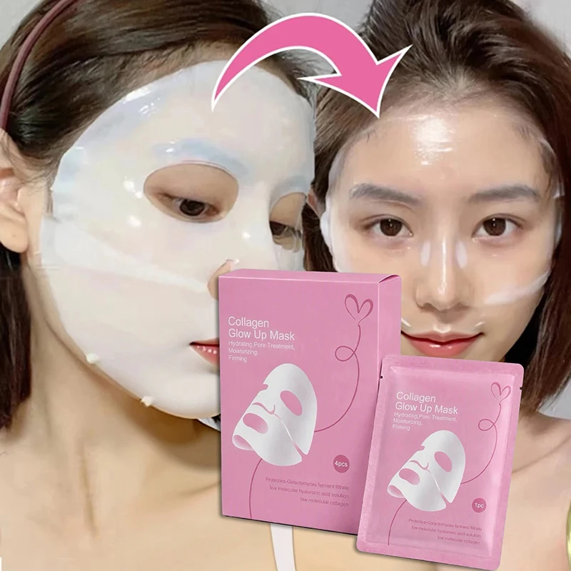 Collagen Split Color Changing Facial Mask Soothe Dry Skin Repair Improve Dullness Hydration Moisturize Three In One Facial Mask