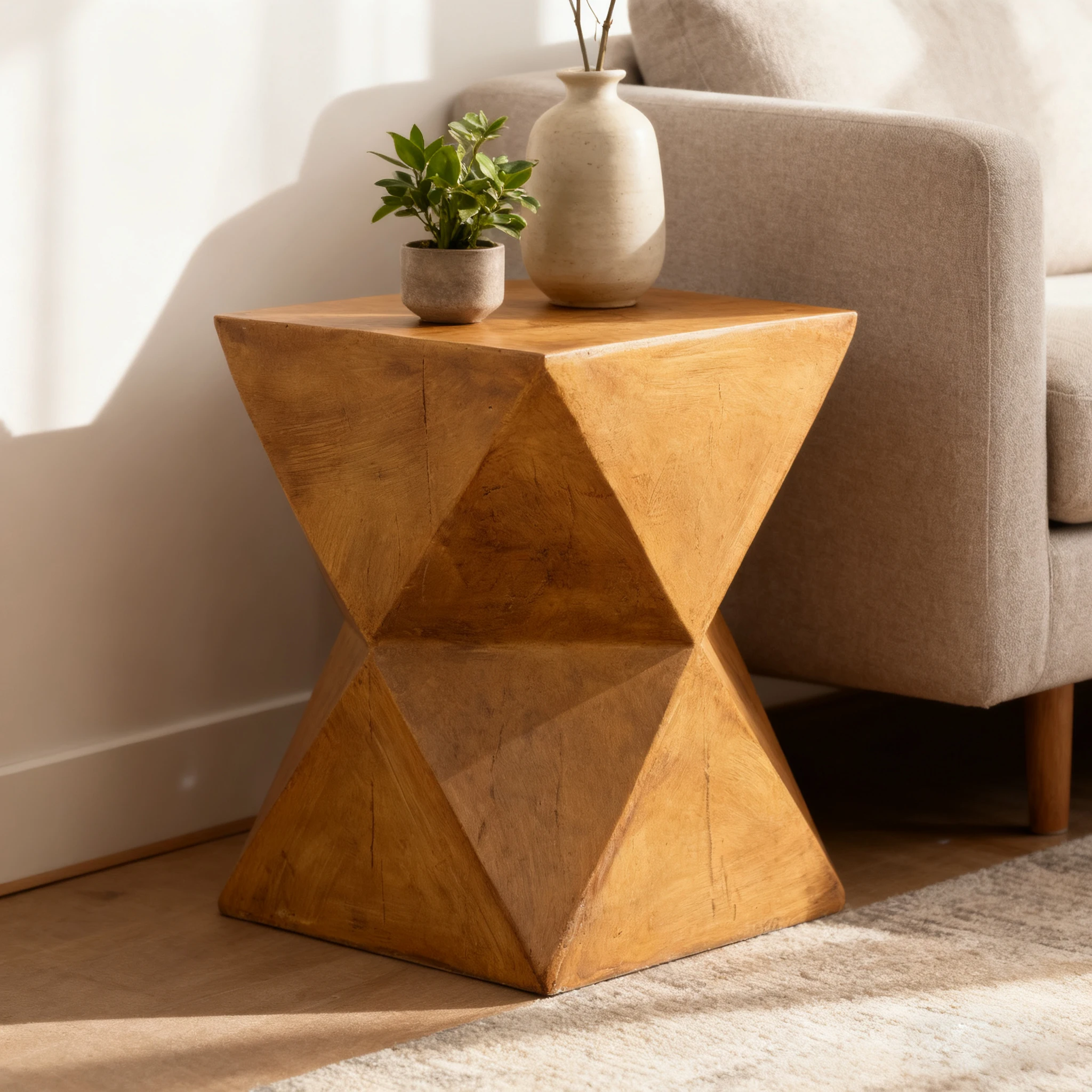 Vintage-Beistelltisch aus Holz, kleiner Couchtisch, Nachttisch, Möbelaufbewahrung, Organizer zum Stylen Ihres Zuhauses