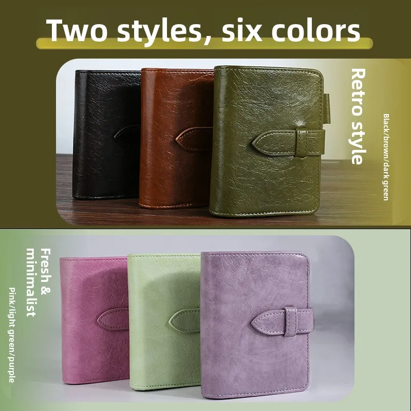 M5 5Hole Retro Loose leaf Hand Instagram Portable Small Wallet Clip With 40 Sheets Inner Page Notebook Leather  Notebook