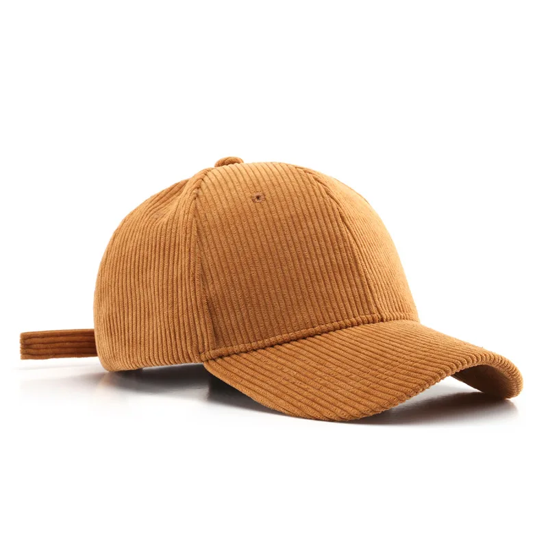 Spring Autumn Corduroy Baseball Caps 100% Cotton Solid Vintage Unisex Baseball Hat for Women Men Adjustable Outdoor Hip Hop Hats