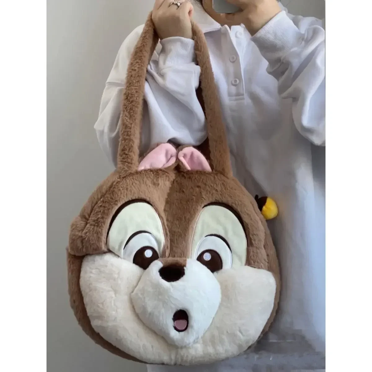 

Disney Cute Squirrel Shoulder Bag ,Large Capacity, Plush Cartoon Handbag, Joli Cadeau Pour Petite Amie, Brown Squirrel Plush Bag