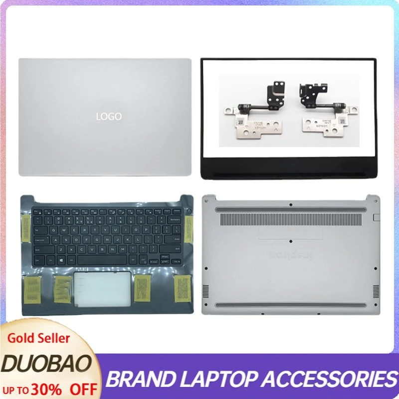 

New Laptop LCD Back Cover Front Bezel Hinges For Dell Inspiron 14 7460 7472 P74G Palmrest Keyboard Bottom Case Cover Silver