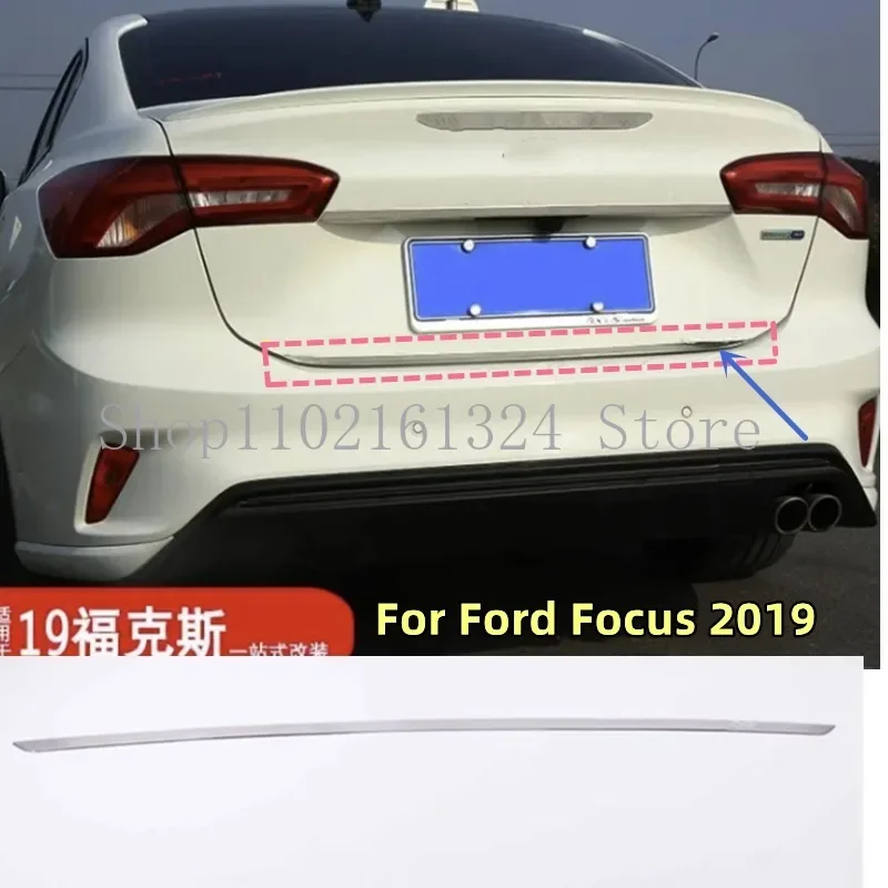 Fit  For Ford Focus 2019 ailgate Rear Door Bottom Cover Molding Trim Stainless Steel back door trim car Accessories