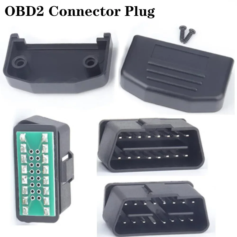 12V 24V OBD2 16Pin Male Plug Connector For ELM327 Extension Adapter OBD Cable OBDII EOBD ODB2 16 Pin OBD 2 Adaptor with PCB