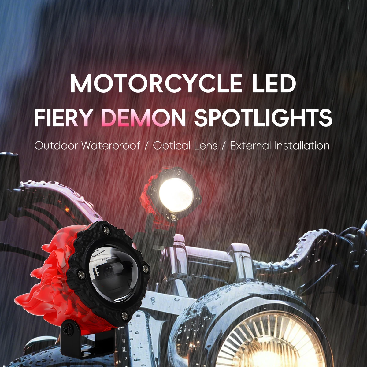 

1/2PCS Motorcycle LED Auxiliary Spotlight 12V-80V 20W Dual Color Devil's Eyes Flash Light Hi/Lo Beam Light Decorative Lights