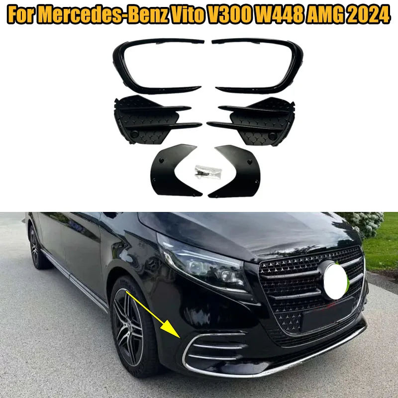 Für Mercedes-Benz Vito V300 W448 AMG 2024 Frontstoßstange Nebelscheinwerfer Gehäuse Basisverkleidung AMG Grille Lufteinlass