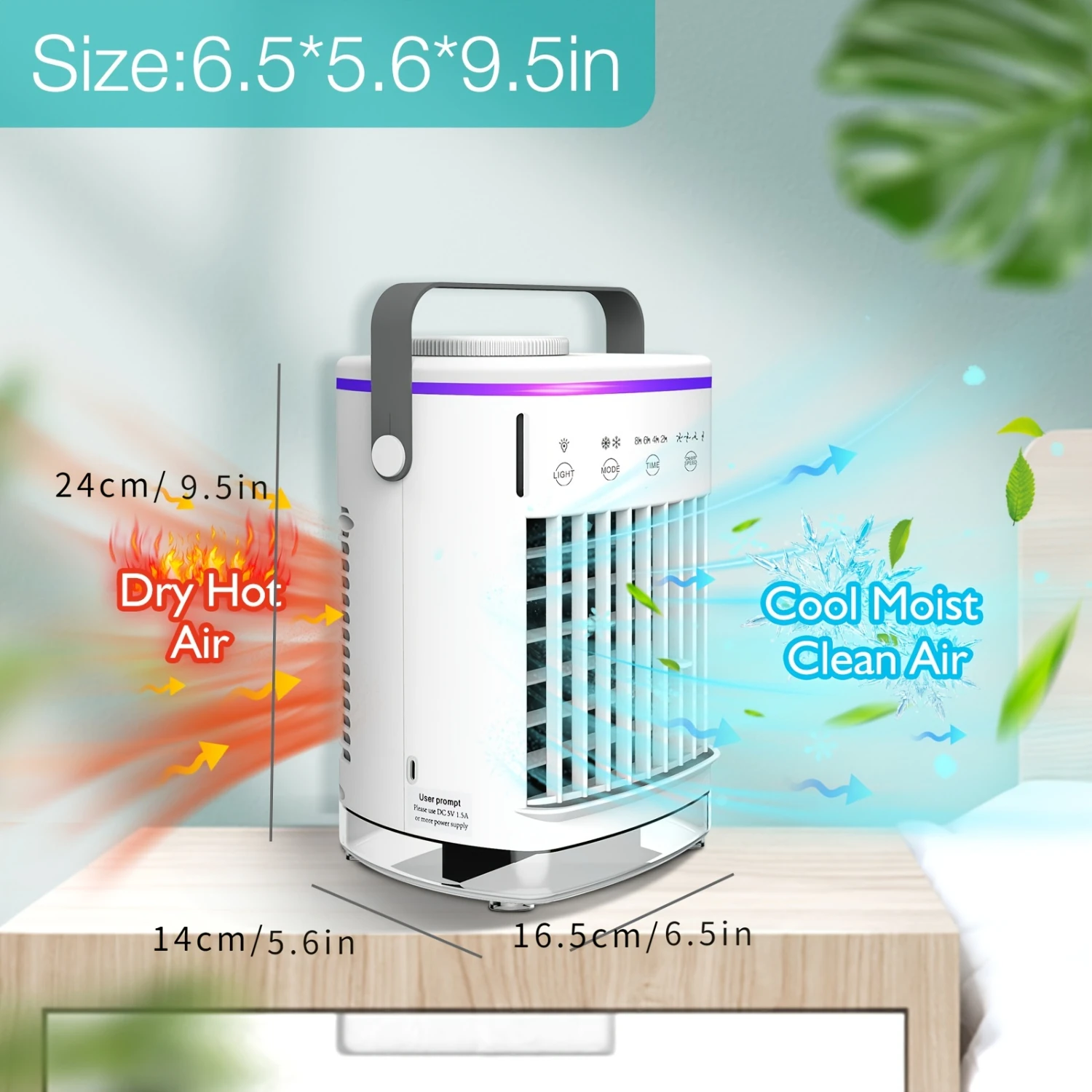 1pc Mini Portable Air Conditioner With 4-Speed Cooling Fan And Humidifier - Perfect For Home And Office Use