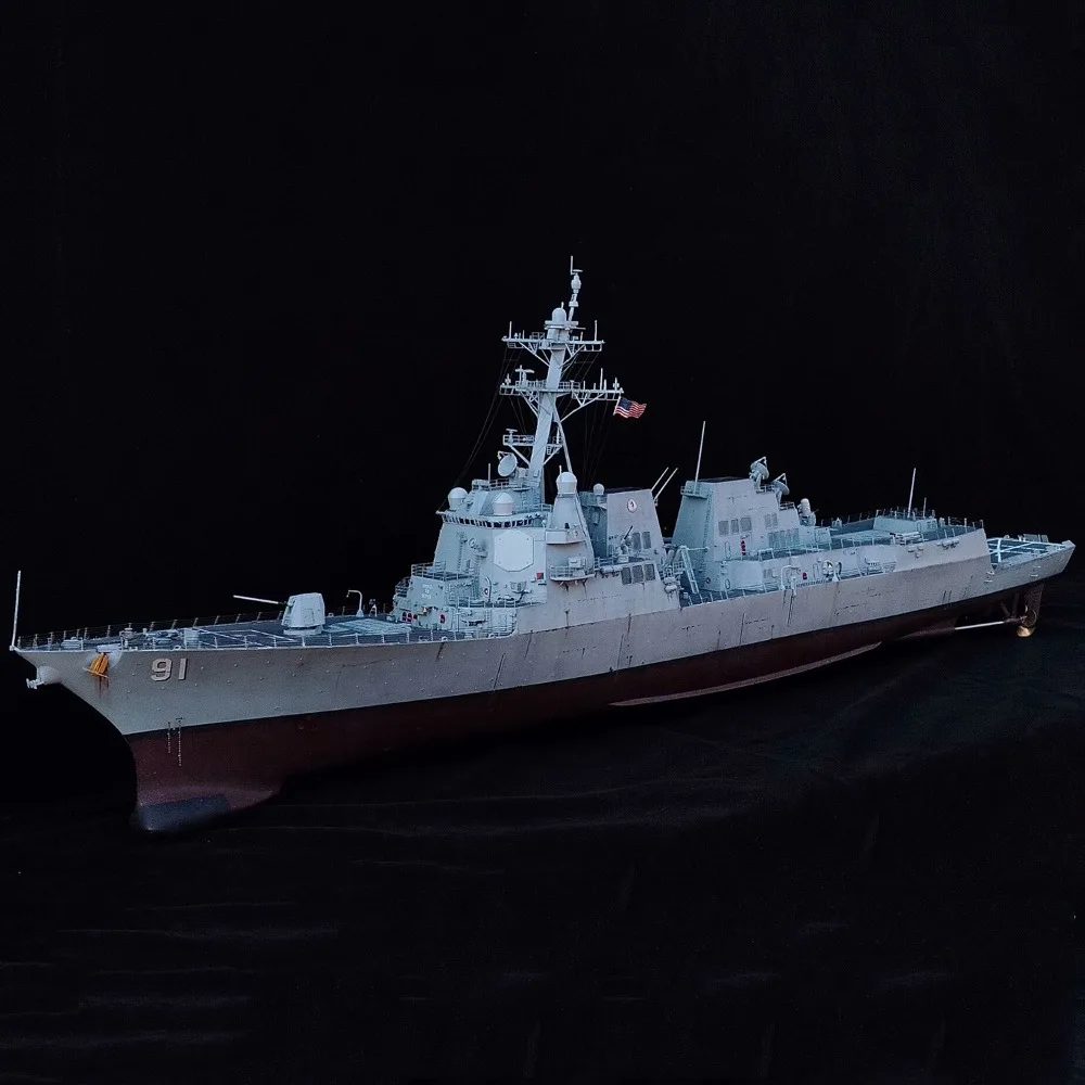 1/200 RC Ships 78cm Arleigh Burke-class Type 2A Destroyer Remote Control Boat Dual Motors with Lights RC Ship Model RTR Ship Toy