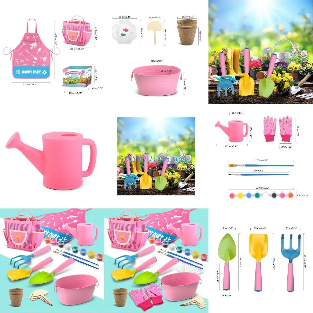 

L8RC Garden Planting and Flowering Children's Tool Kids Gardening Tool Set with Child Safe Shovel Rake Trowel for Kids