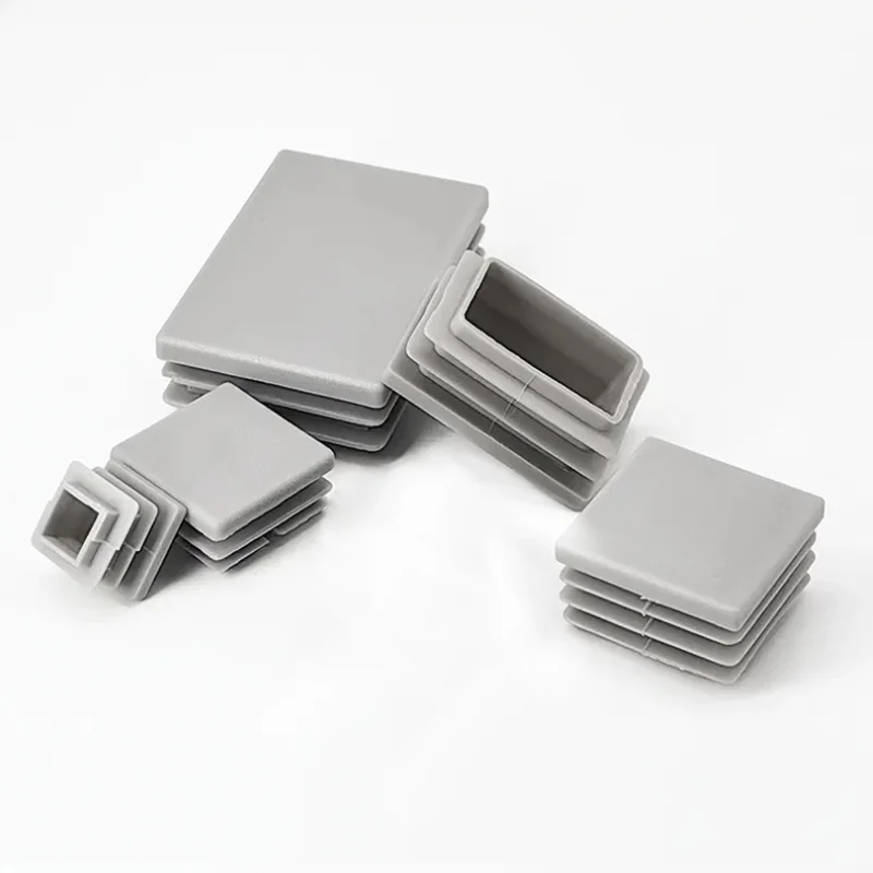 Grey Round Square Plastic Blanking End Cap Square Tube Pipe Inserts Plug Furniture Chair Table Feet Cap