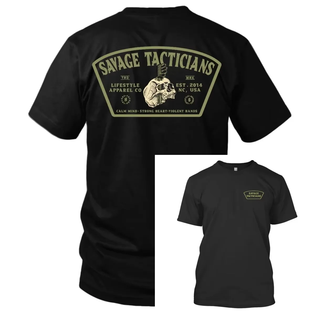 2026 New Rowdy Retro Badge Rifle Graphic T-Shirt, Combat Iron Back Print Tactical Unisex Short Sleeve Tee