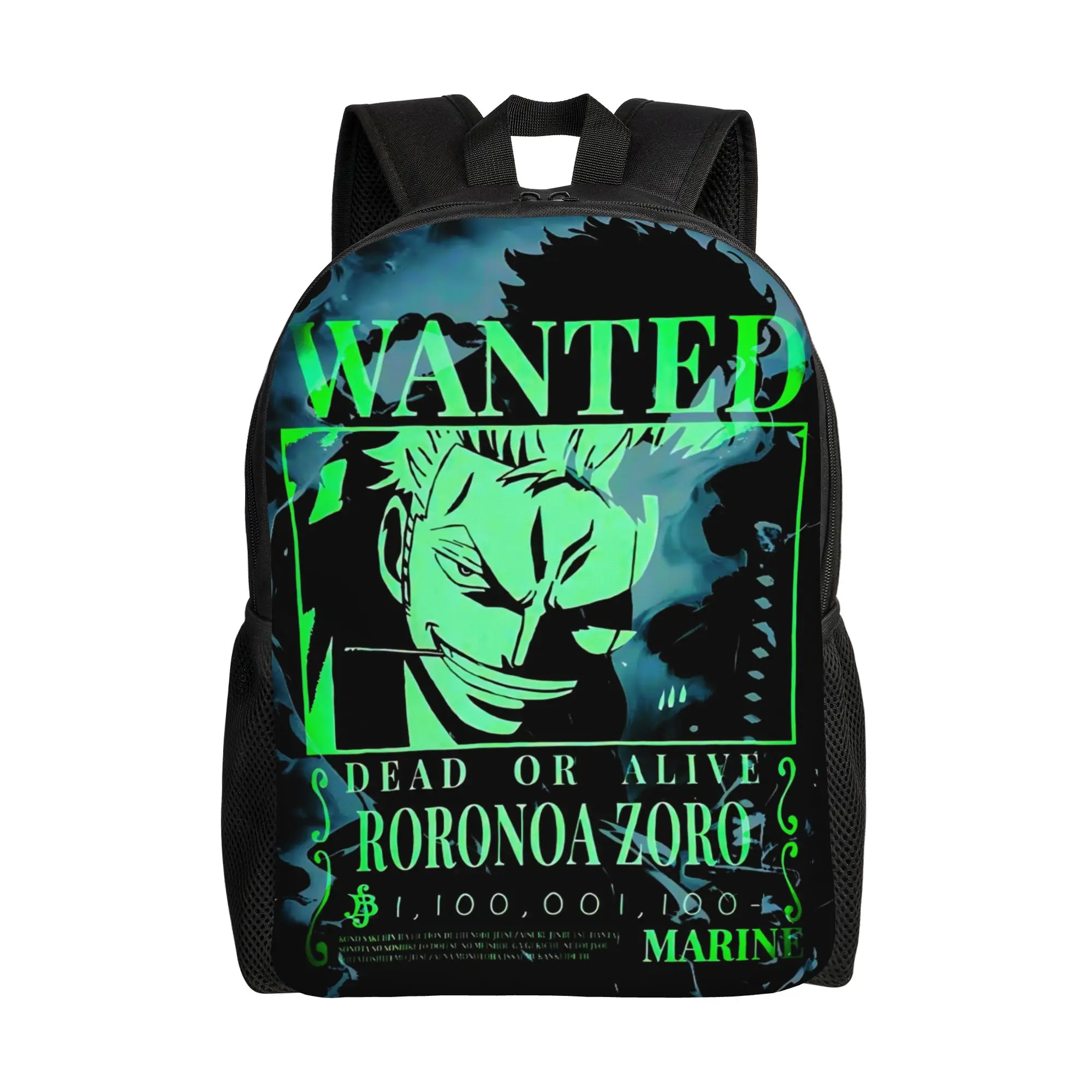 Mochilas de moda, mochila de un solo pieza con diseño de Zoro del anime, mochila ita bag, mochila de moda para camping, mochila de gran capacidad.