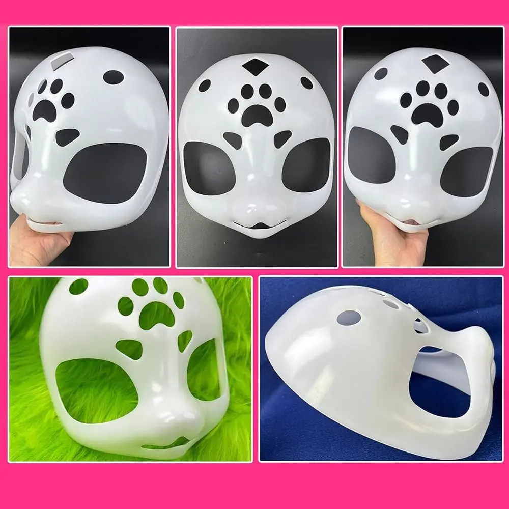 Kawaii 3D Cosplay Kigurumi Base Beast Skull Mask DIY Plastic Cat Head Skull Masks Animal Fursuit Head Base Costume Prop