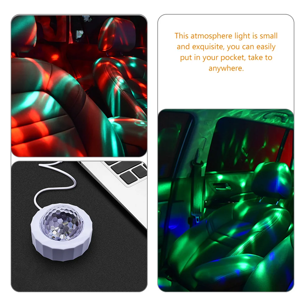 

2 set 2 Sets Mini Disco Light For Car Led Atmosphere Lights Small Usb Disco Ball Light Interior Vehicle Colorful Lamps Party
