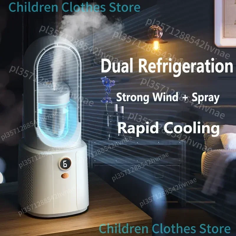 2026 New Upgrade With Night Light Spray Air Cooler Air Humidifier USB Fan Desktop Fan Portable Silent Air Conditi