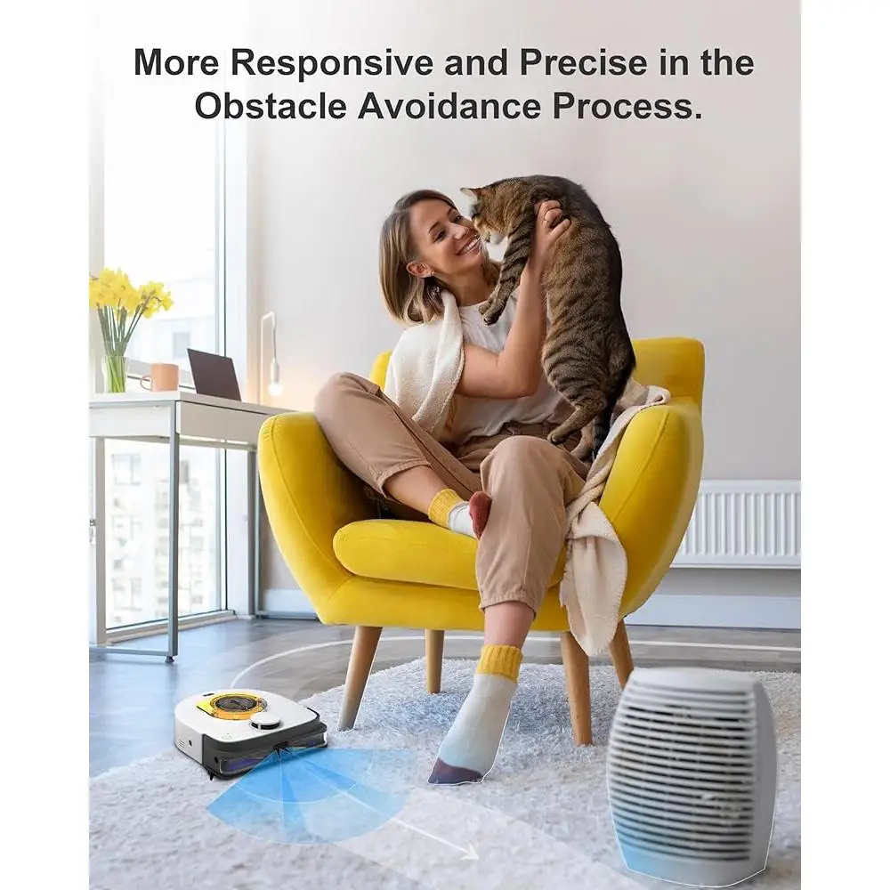 Обновление 2024 года, автоматический робот-пылесос, швабра 22000 Па, всасывание, мощная очистка, самоопорожняющийся умный HEPA-фильтр для предотвращения препятствий