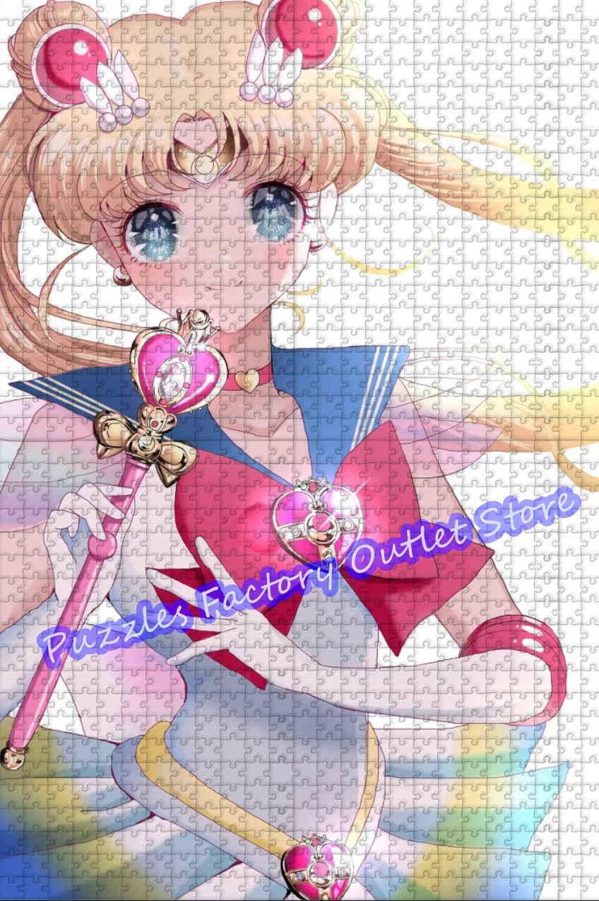 Sailor Moon Cartoon Superhero 300/500/1000 Pieces Jigsaw Puzzles Anime Role Beauty Girl Print Puzzle for Kids Intellectual Toys