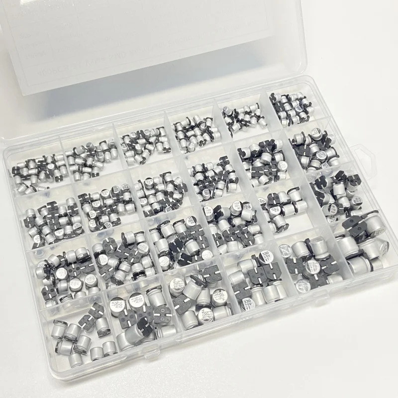 Aluminum Electrolytic Capacitors SMD Assortment Kit 400Pcs 24Value SMD 1uF~1000uF 6.3V-50V 24Value with box