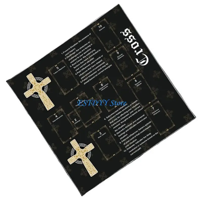G6DE Embroidered Velvets Divination Cloth Spiritual Ceremony Mats Portables Cloth
