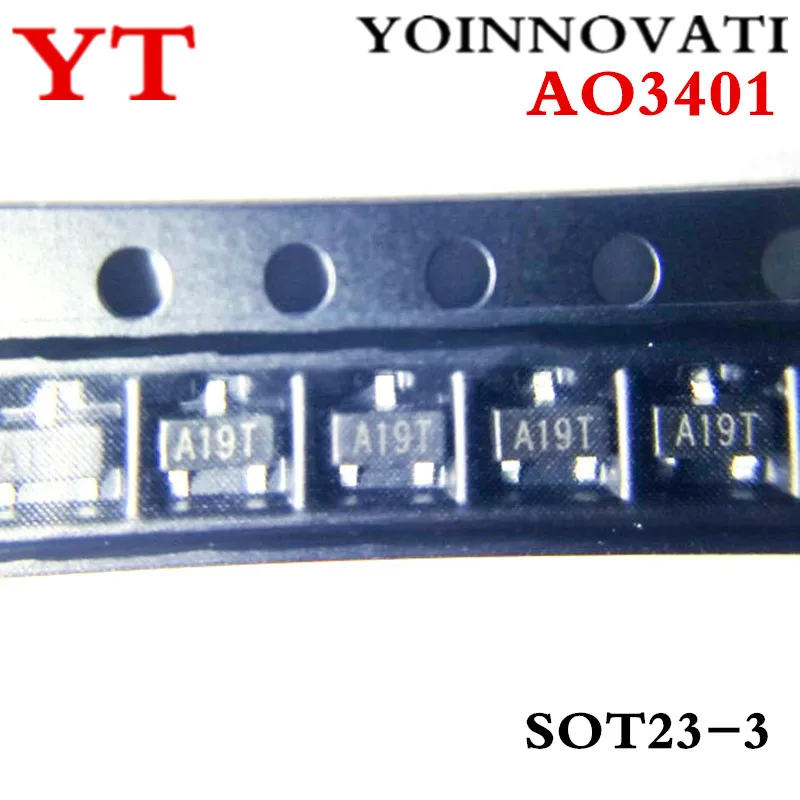 

3000pcs AO3401 3401 A19T MOSFET P-CH 30V 4A SOT23 IC