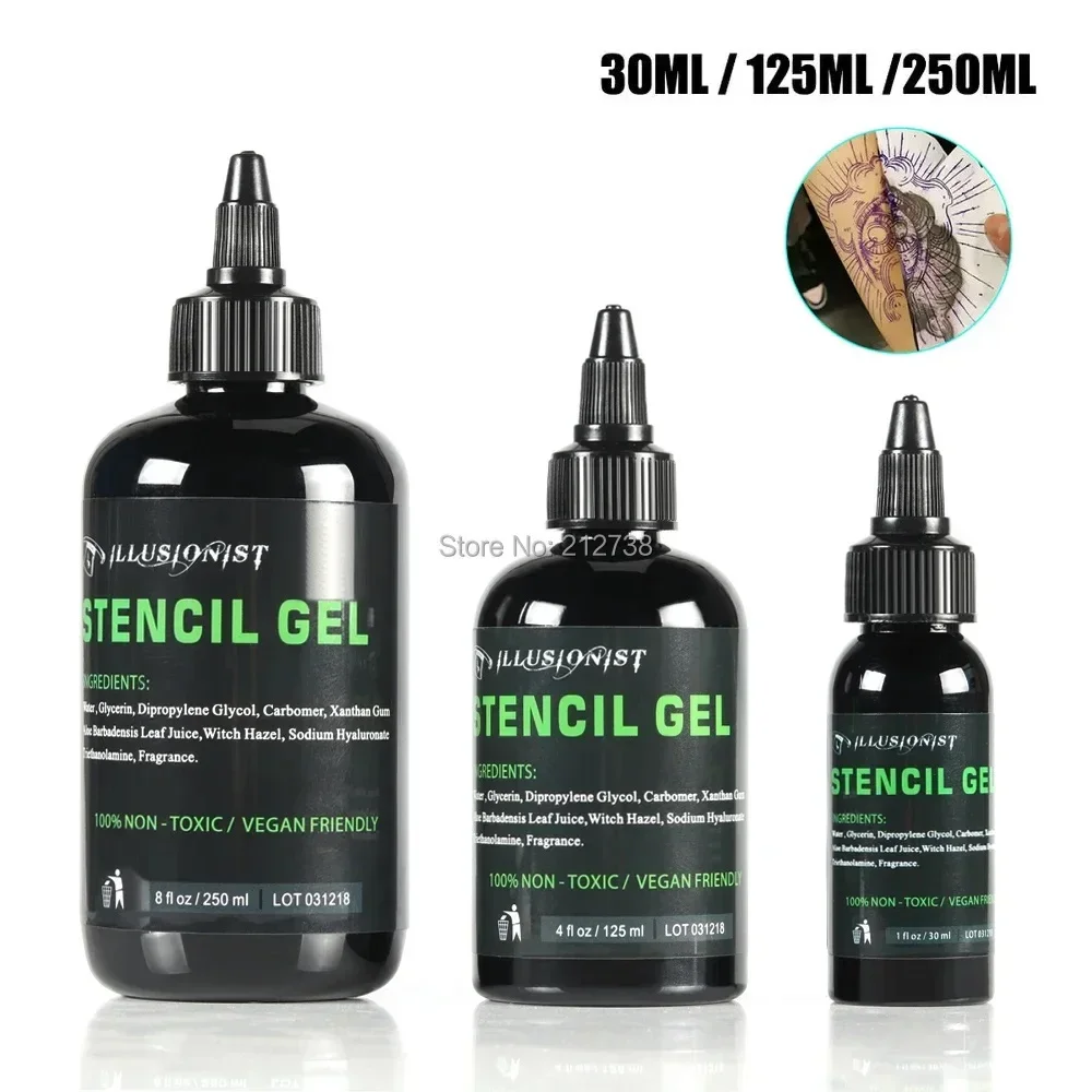 Profesjonalny szablon do tatuażu Magic Gel, kopiarka termiczna, krem ​​transferowy, farba do ciała, żel do szablonów, 30 ml, 125 ml, 250 ml