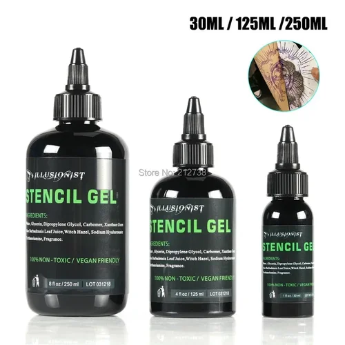 Plantilla de tatuaje profesional, gel mágico, fotocopiadora térmica, crema de transferencia, pintura corporal, gel de plantilla, 30 ml, 125 ml, 250 ml