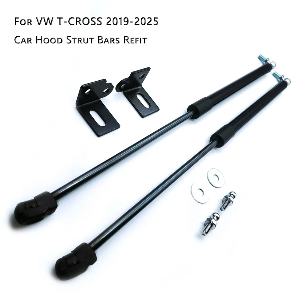 Car Bonnet Cover Hood No Drilling/Welding Support Spring Shock Bracket Strut Bars Hydraulic Rod for VW T-cross Tcross 2019-2025