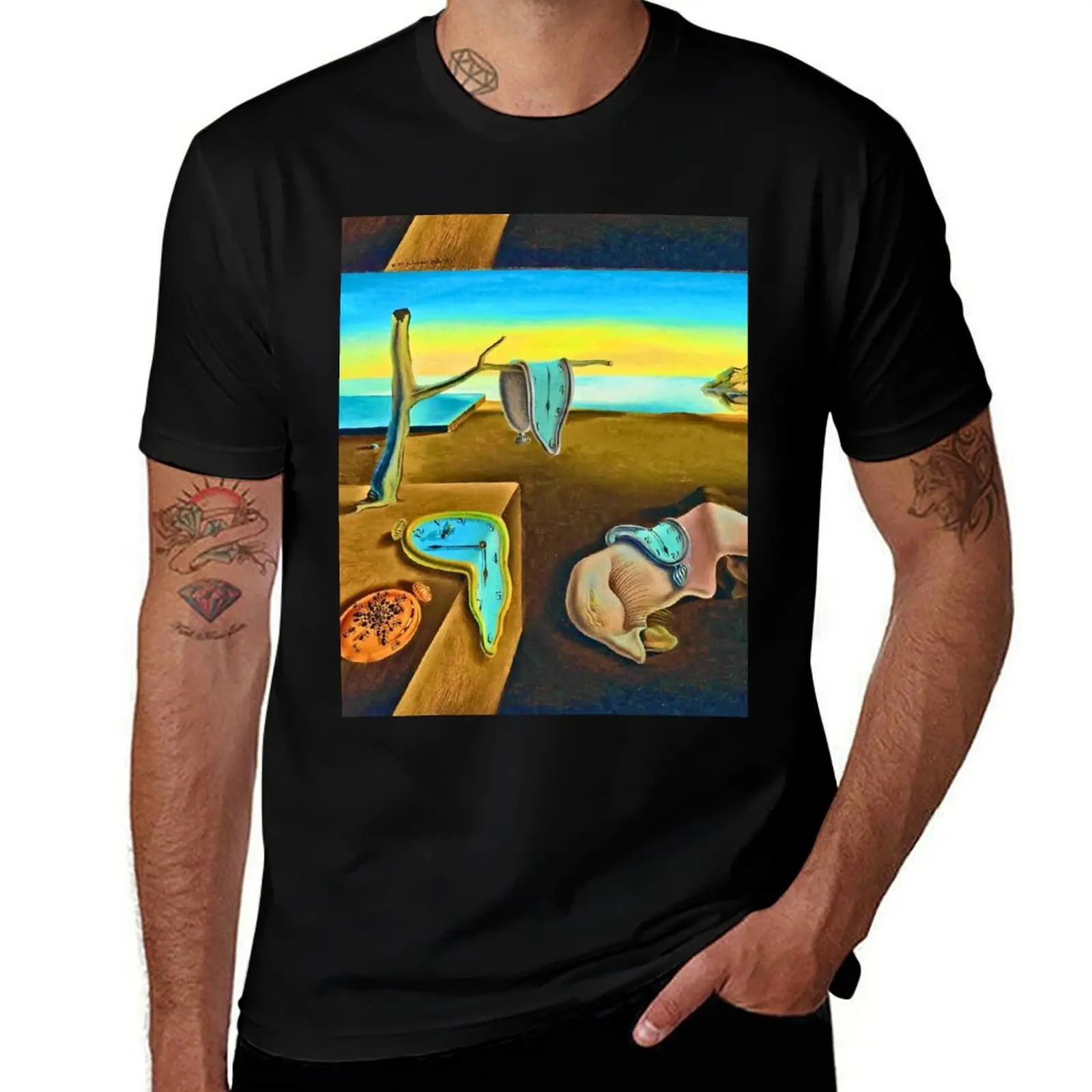 The Persistence of Memory by Salvador Dalí (vibrant) T-Shirt Plus Size Solid Color T-Shirt