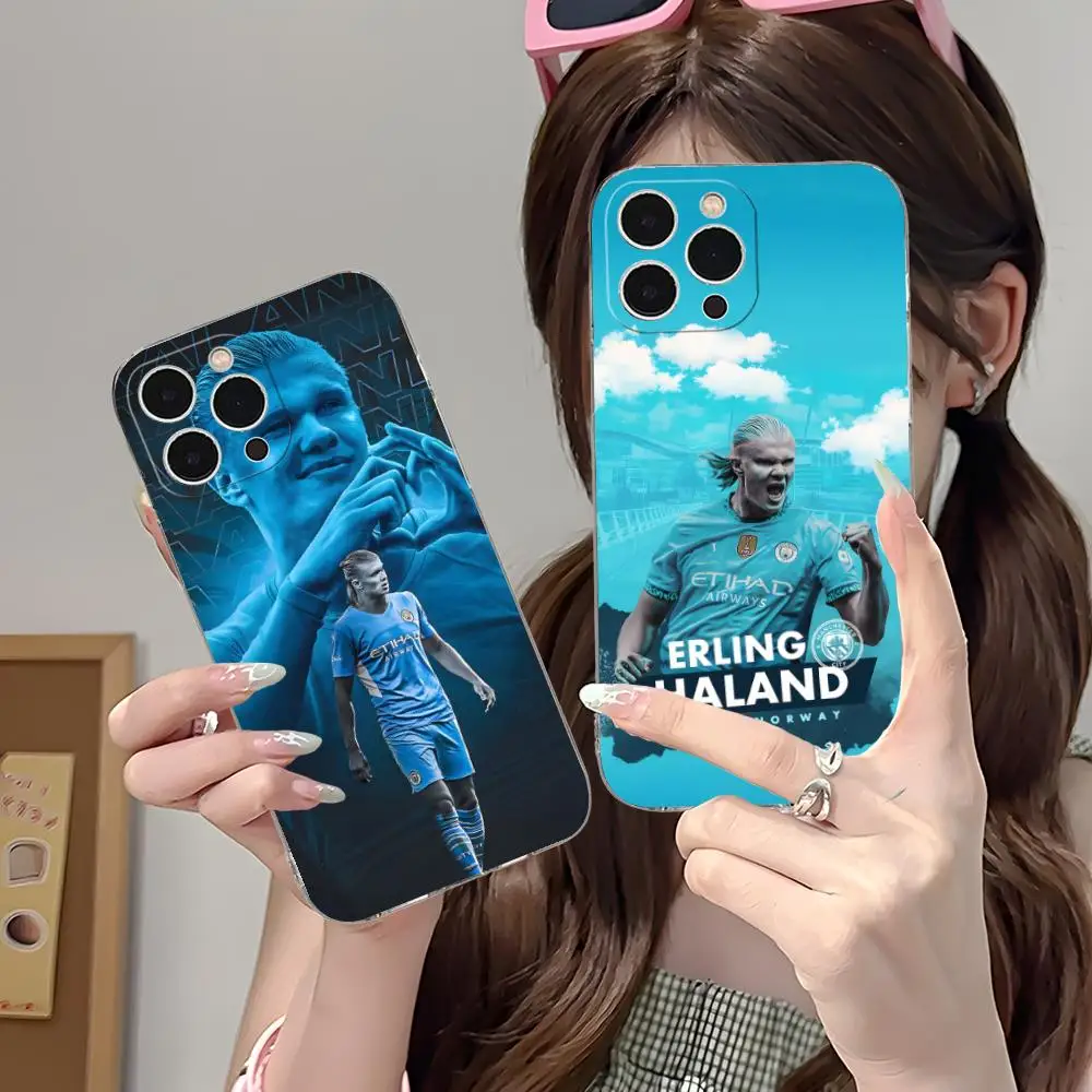 

Чехол для телефона FC Foden H-Haland для iPhone 16, 15, 14, 13, 12, 11 X XR XS 8 6 Pro Max Plus, мини-прозрачный цветной чехол, роскошный