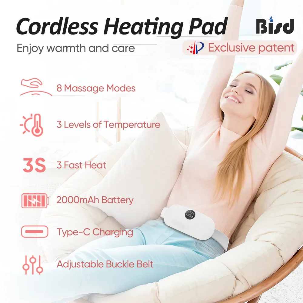 لوحة التدفئة لفترة التشنجات لوحة التدفئة المحمولة حزام الاحترار مدلك حراري حزام تسخين المعدة لوحة التدفئة