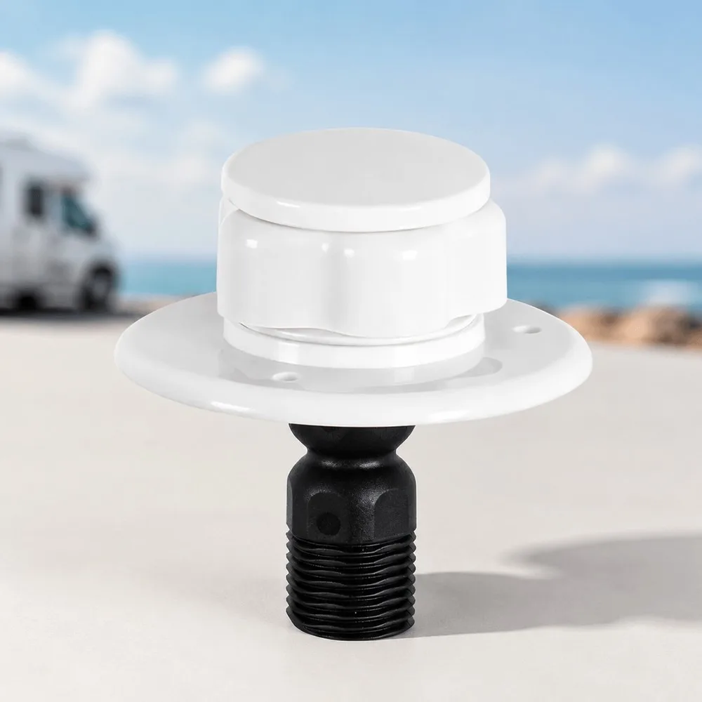 RV Water Tank Filling Inlet One-Way Valve, Gravity Water Fill Cap with Strainer for RV Camper Trailer Motorhome, 12V Water
