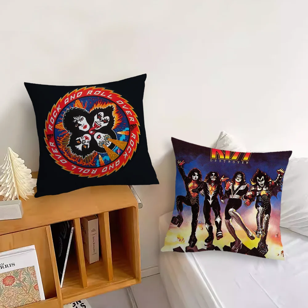 Rock Kiss Band Music Pillow Case Sofa Living Room Bedroom Headboard Backrest Cushion Square Cushion Nap Time