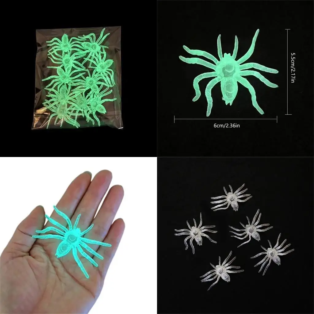 

G6KF 10pcs Realistic Spiders Toy Decorations for Halloween Outdoor Holiday Jewelry