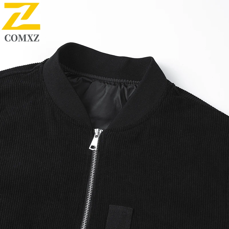 Men\'s Baseball Suit Spring and Autumn Fashion Loose Corduroy Trendy High Street Stand up Collar Coat Men Versatile Flying Jacket