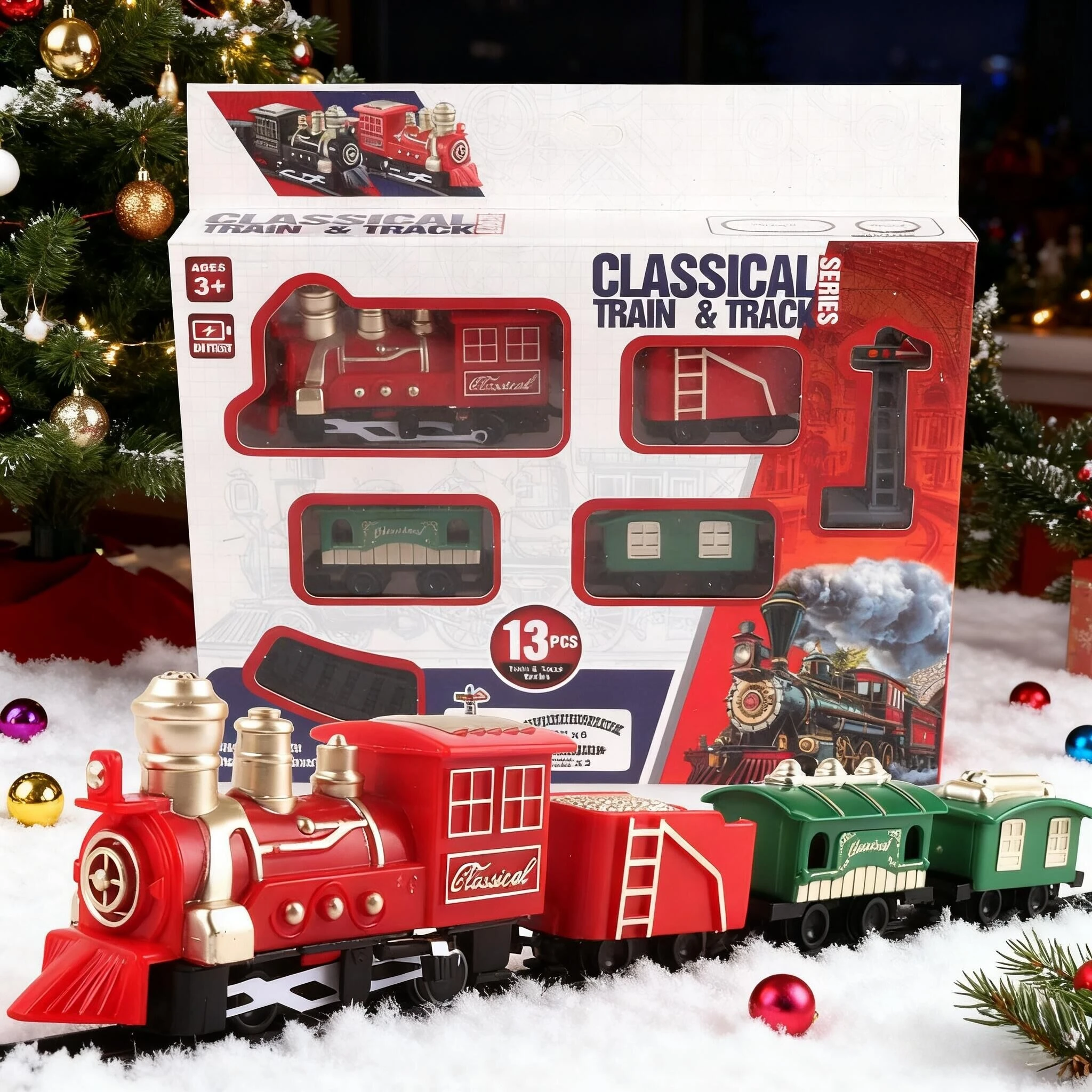 أطفال قطار البخار الكهربائي لعبة السكك الحديدية عالية السرعة السكك الحديدية وقوف السيارات نموذج الأسرة لم شمل حفلة لعبة الصبي EMU هدية عيد ميلاد عيد الميلاد #1