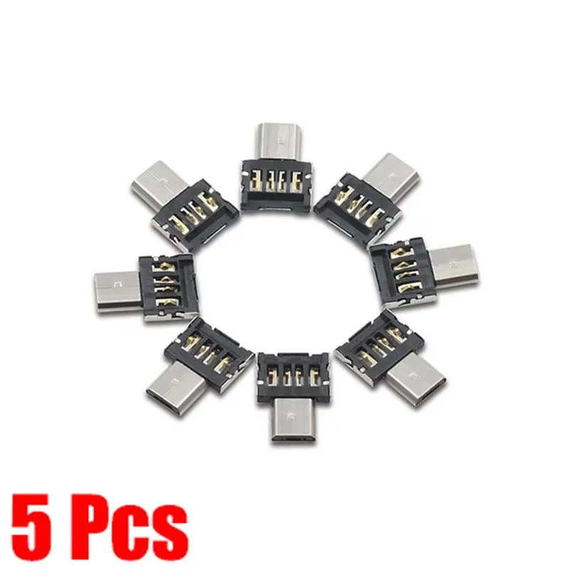 1-5 pcs Mini OTG Type C To USB 2.0 Connector Adapter Portable USB To Micro Converter Type-C Male Female For Macbook Phone Data