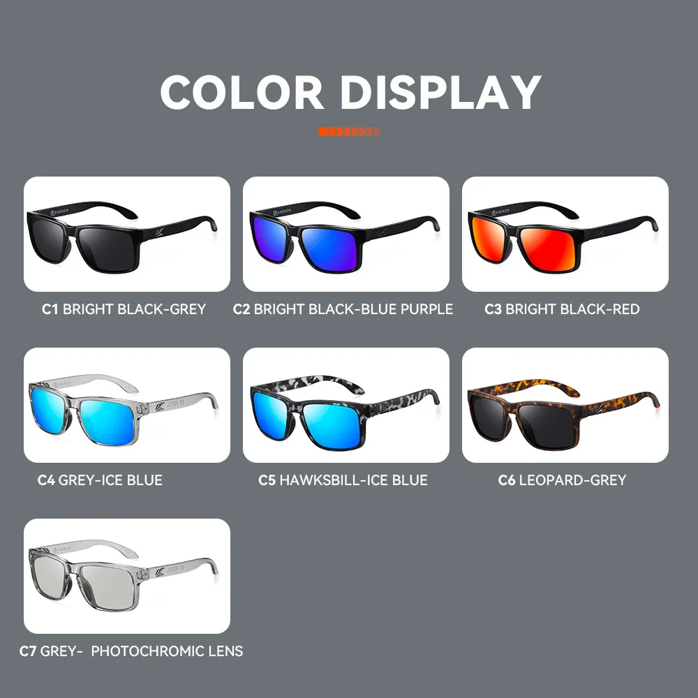 KAENON 2024 Classic Square HD Driving Sunglasses Trendy Colorful Men\'s Sun Glasses For Women Outdoor Polarized Fishing Glasses