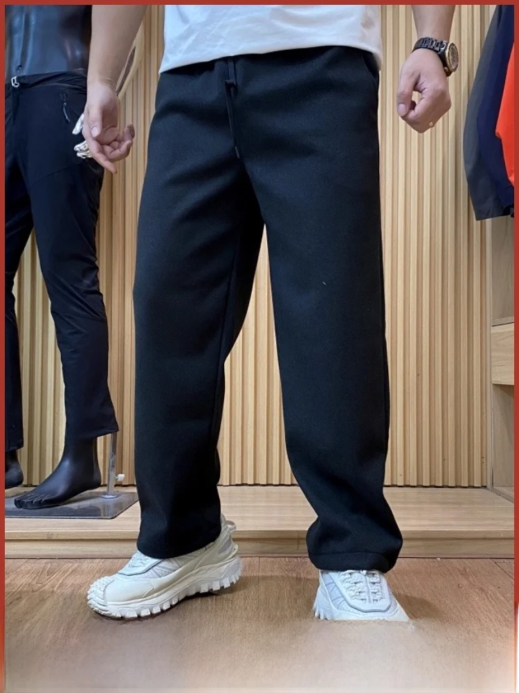 

Men's Thi Warm Comfortable Straight Leg Casual Pants Autumn Winter New Sle Faionable Ci Life Elastic Waist Casual Tro...