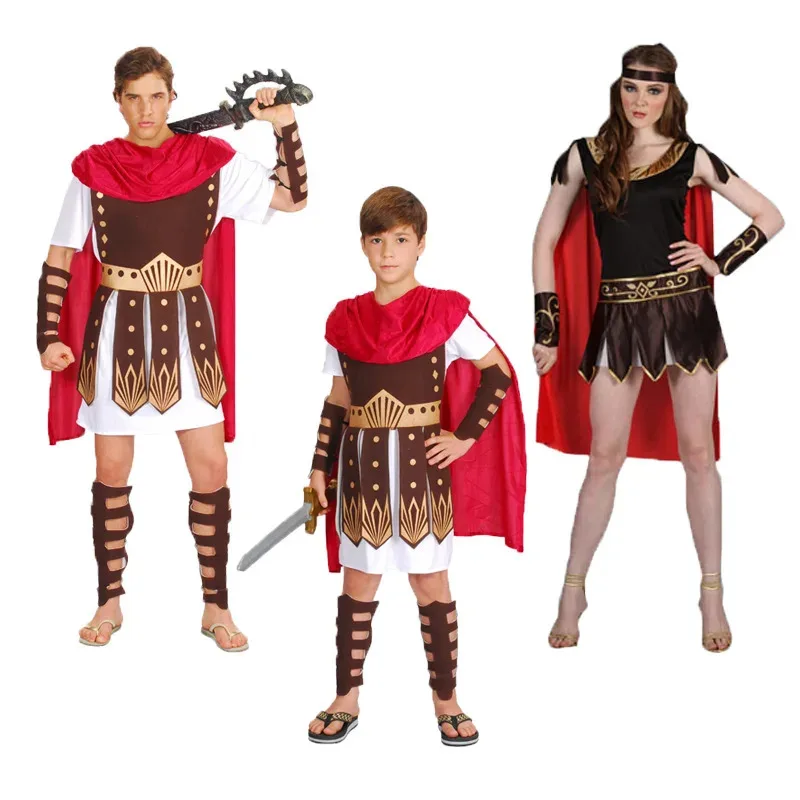

Children's Day Ancient Roman medieval knight parent-child clothing Adult male cospl Spartan warrior clothing