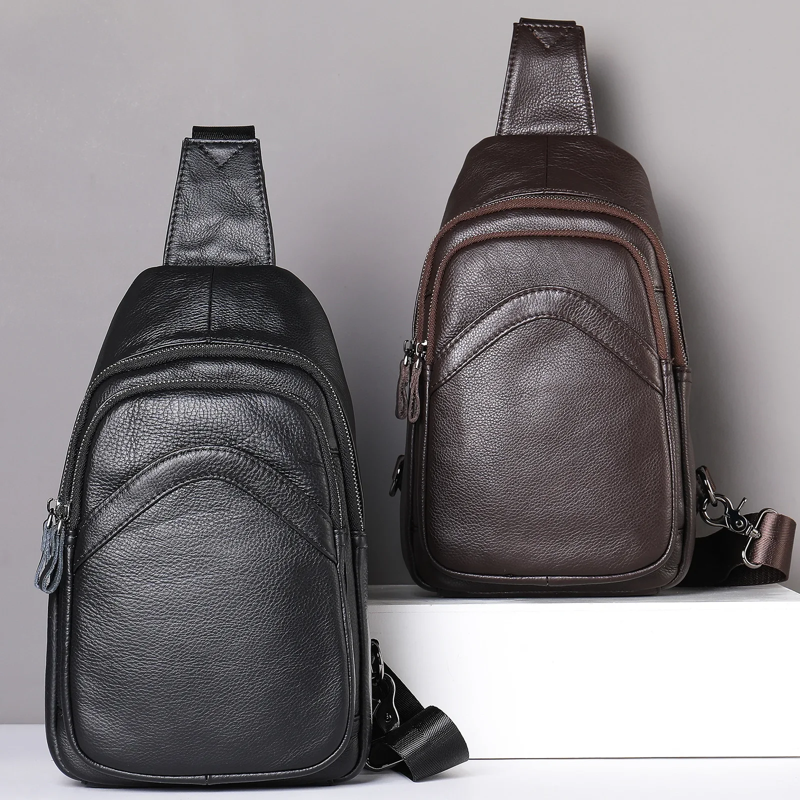 men's leather bag for men's chest bag for men's cross-body bag