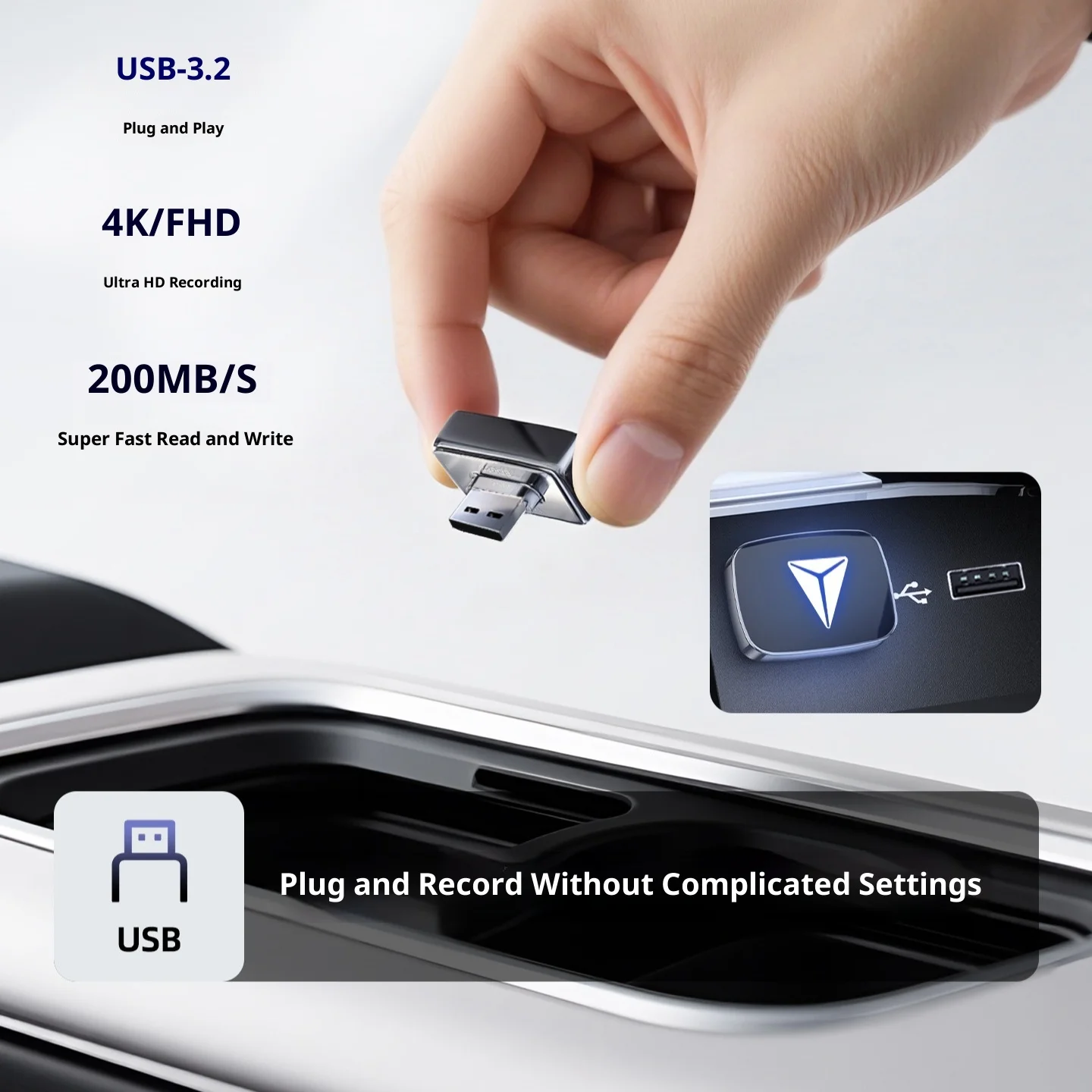 For DEEPAL S07 S09 L07 SL03 Dash Cam Sentry Mode USB Flash Drive High Speed Stable 64G/128G/256G Car Accessory