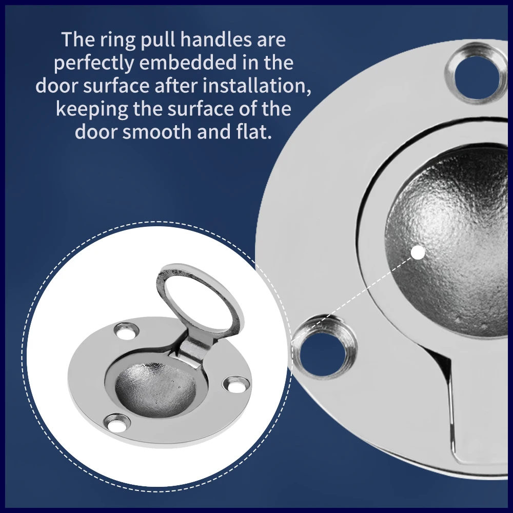 316 Stainless Steel Round Pull Ring Boat 50mm Round Hatch Flush Lift Ring Marine Accessories Pull Ring Lift Handle image 5