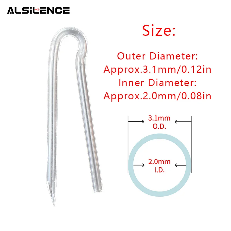 2/12/50PCS R-Shaped Hearing Aid Tubes Flexible Type R BTE Earmold Hearing Aid Tubing from 3.1 mm for Hearing Aids Amplifier DIY image 2