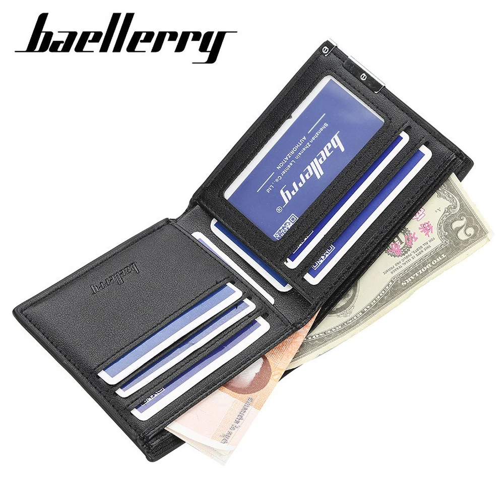 Men's Front Pocket Wallet Business Style RFID Blocking Zipper 6 Slots Slim PU Leather for Office
