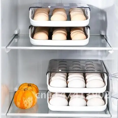 

Refrigerator Storage Transparent Box Egg Tray Kitchen Tools Multi-Layer Household Egg Removable Storage Box Kitchen Supplies