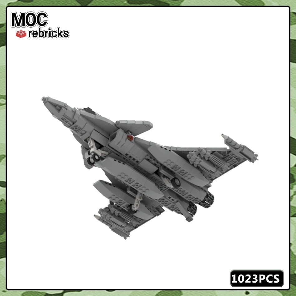 MOC Military Serie Baustein Modell Rafale Fliegende Waffe Teile Set Originalität DIY Kinder Geschenk Pädagogisches Spielzeug