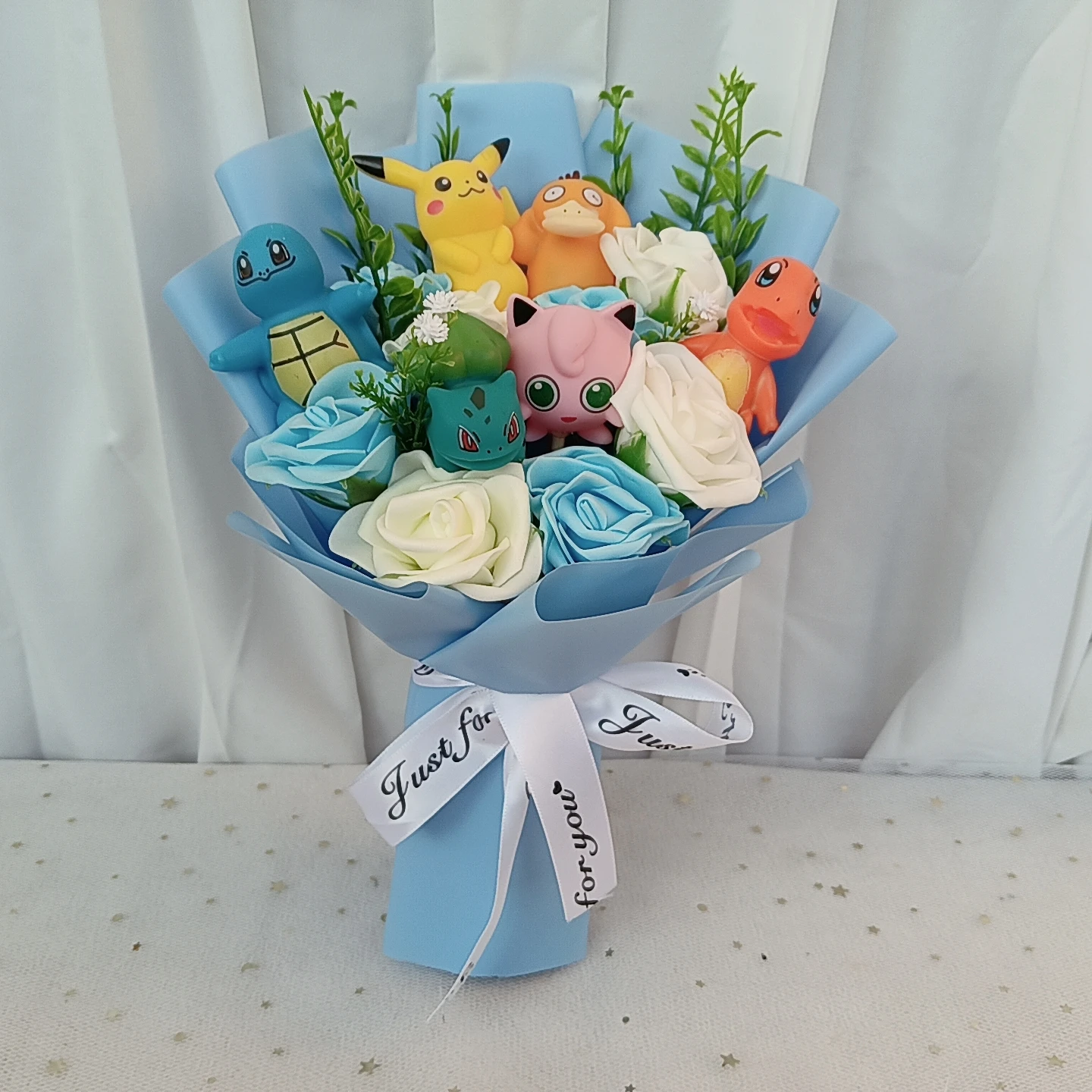 Pokemon Bouquet Gengar Charmander Squirtle Bulbasaur Eevee Pikachu Compleanno Regalo di San Valentino Regalo di festa di Natale